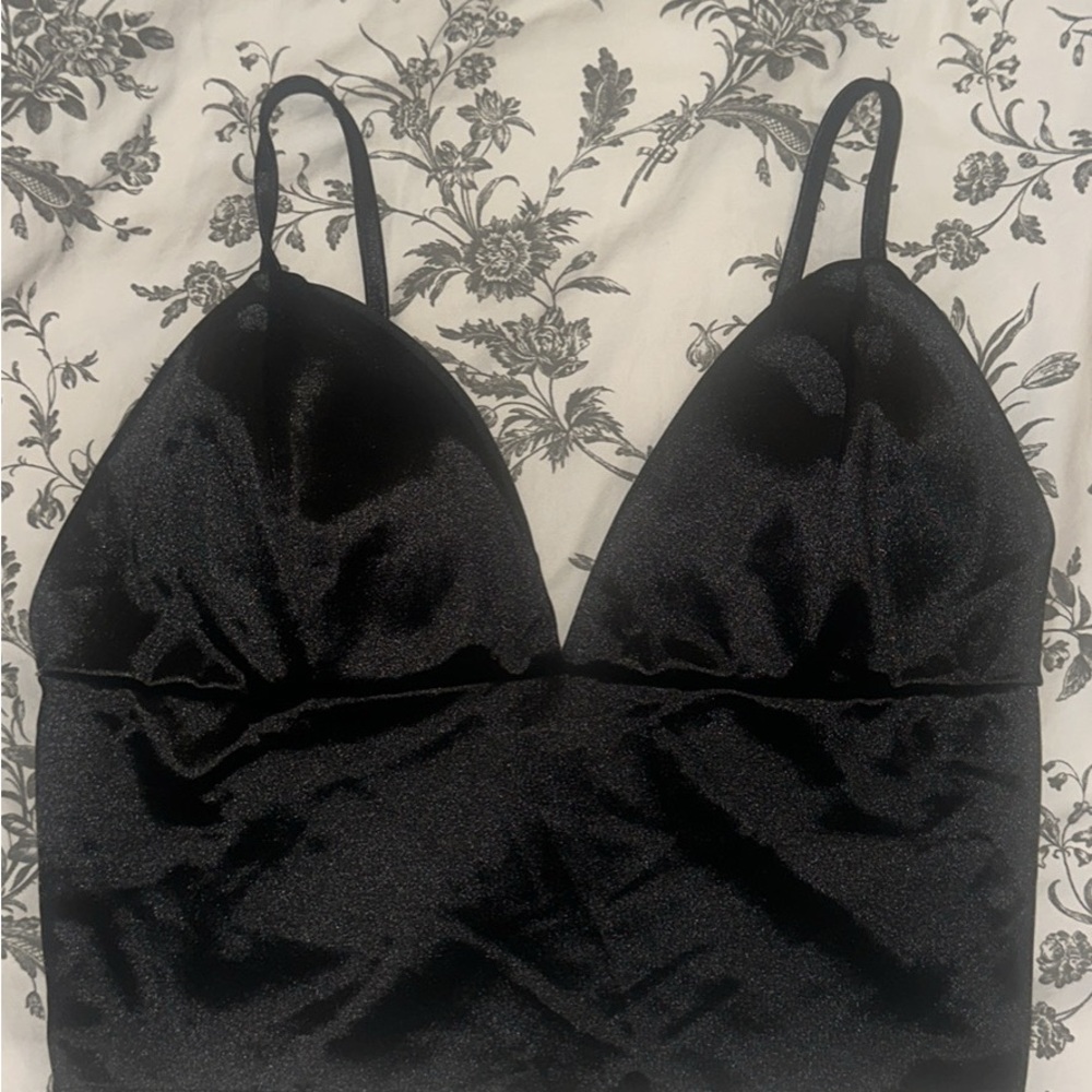Elegant Black Satin Bralette